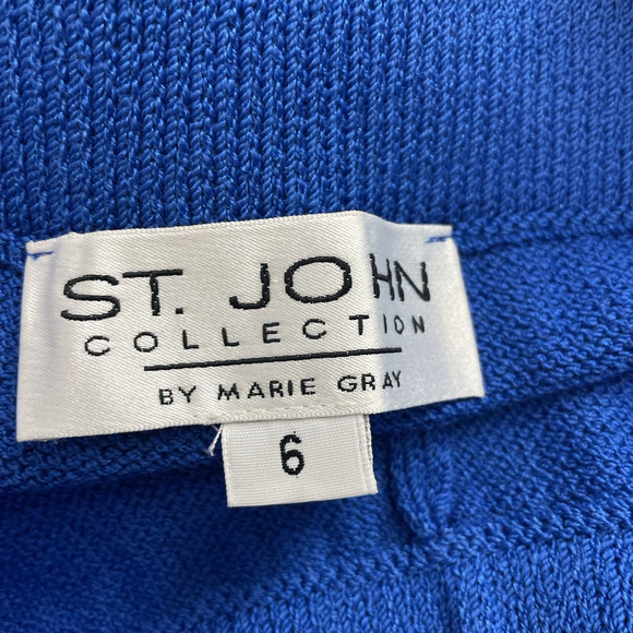 St John Collection 6 Pull On High Rise Pants Pleated Navy Pockets Straight Leg - Picture 7 of 7